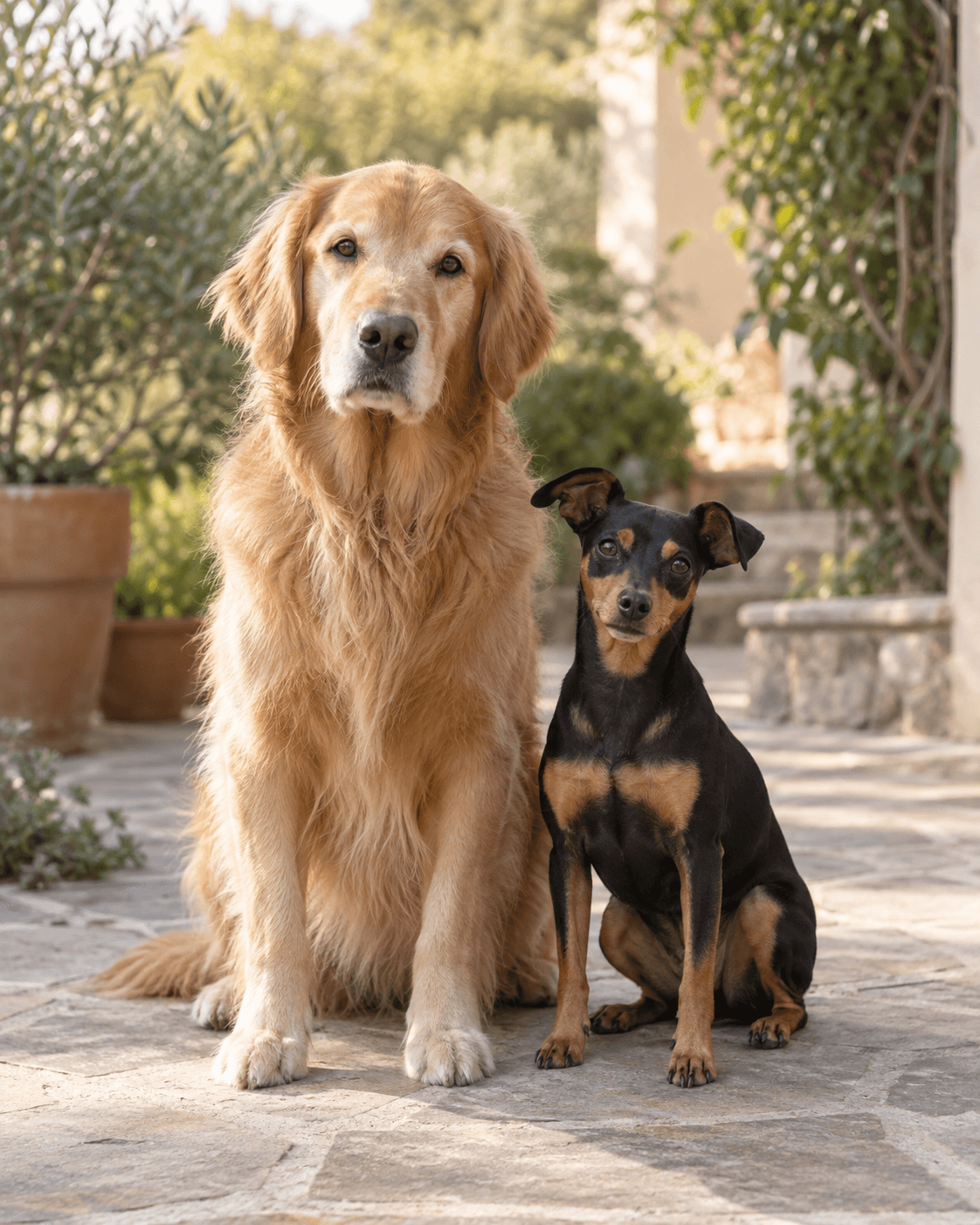 Mascotas acompañadas en casa; imagen generada para Mivuna